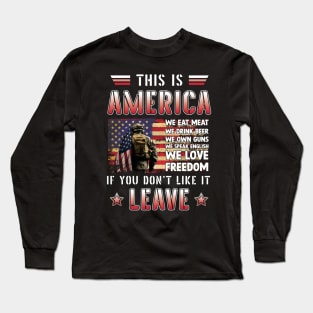 Us Veteran Patriotic American Flag Long Sleeve T-Shirt